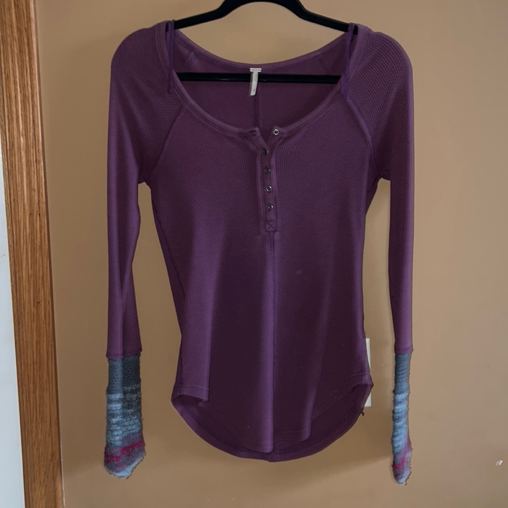Waffle style top with fun detail on the sleeves from Evereve.